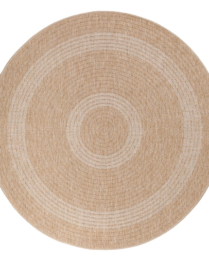 Jute Look Vloerkleed - Rond - Beige