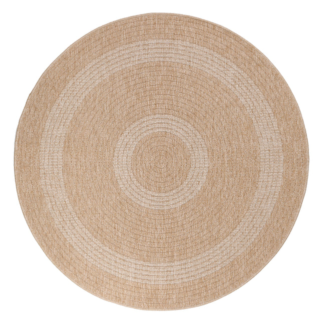 Juteoptik Teppich - Rund - Beige