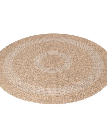 Juteoptik Teppich - Rund - Beige