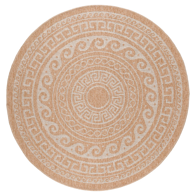 Tapis aspect jute - Rond - Motif beige