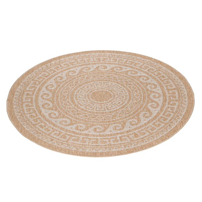 Tapis aspect jute - Rond - Motif beige