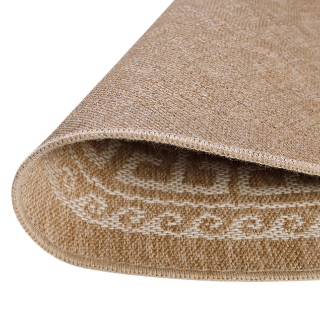 Tapis aspect jute - Rond - Motif beige