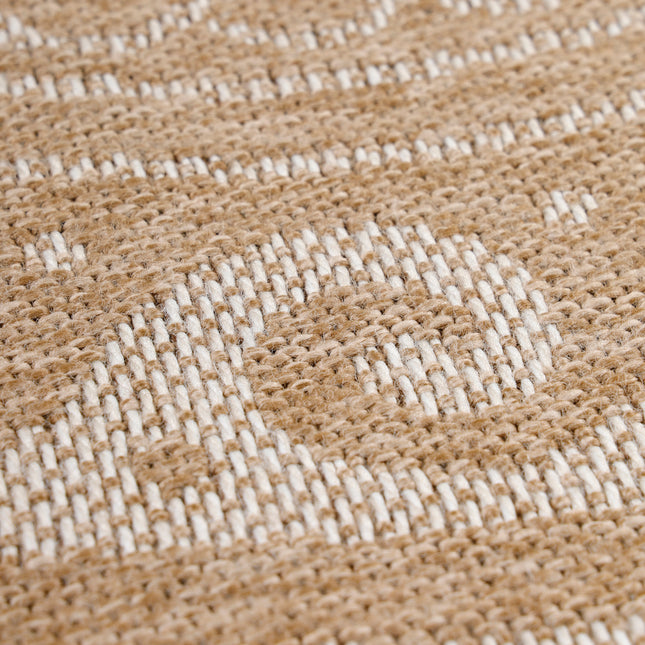 Tapis aspect jute - Rond - Motif beige