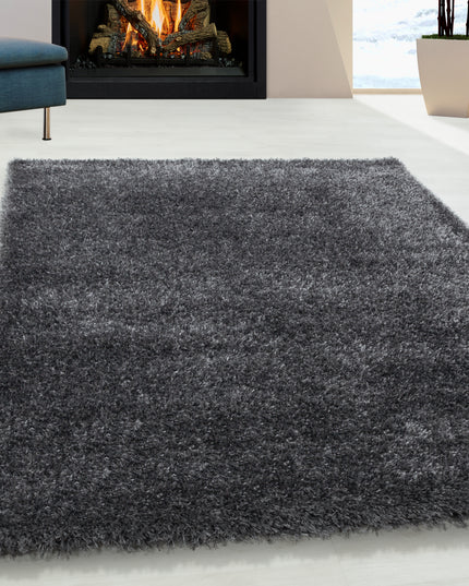 Tapis à poils longs de luxe - Uni - Gris