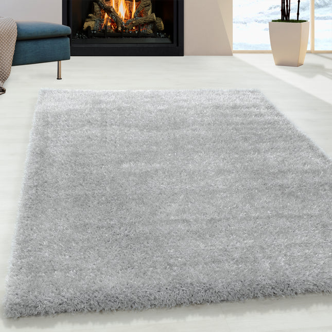 Tapis à poils longs de luxe - Uni - Argent