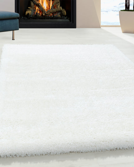 Tapis à poils longs de luxe - Uni - Blanc