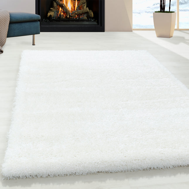 Tapis à poils longs de luxe - Uni - Blanc