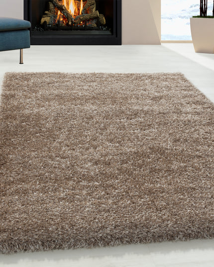 Tapis à poils longs de luxe - Uni - Taupe