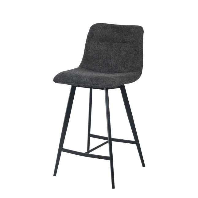 Tabouret de Bar Elsa - Chenille Anthracite