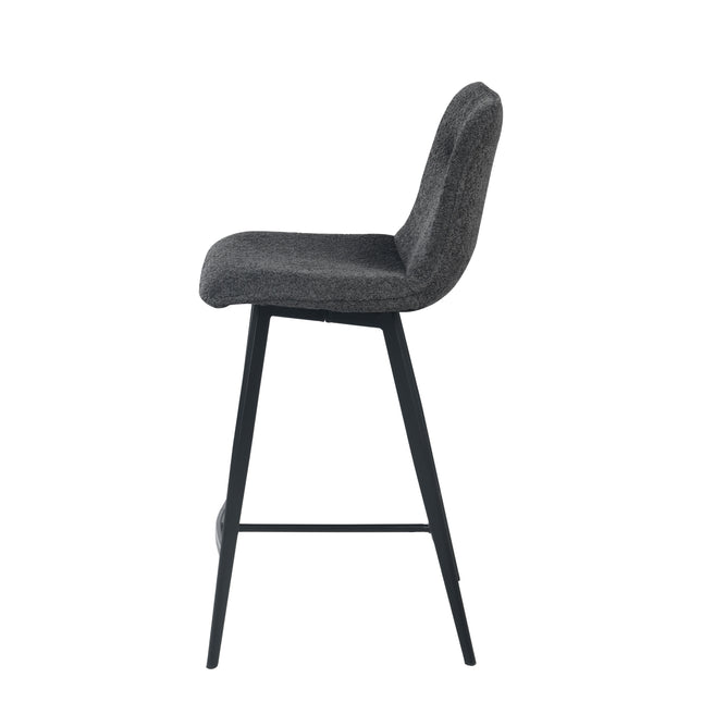 Tabouret de Bar Elsa - Chenille Anthracite