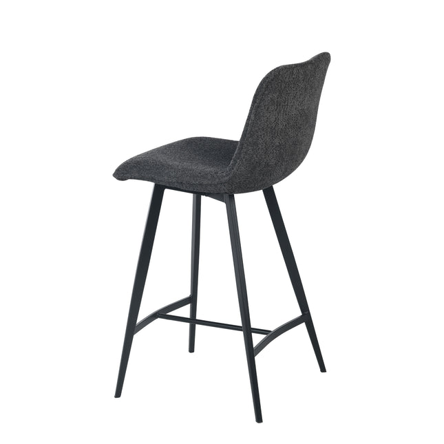 Tabouret de Bar Elsa - Chenille Anthracite