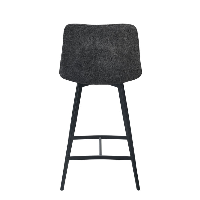 Tabouret de Bar Elsa - Chenille Anthracite